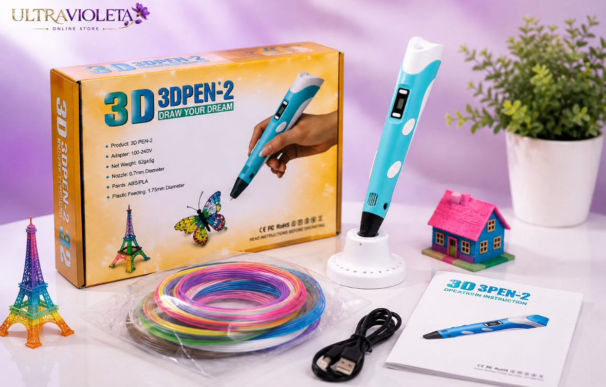 Lápiz 3D Pen-2 – ¡Crea, diseña y dale vida a tu imaginación! ✨