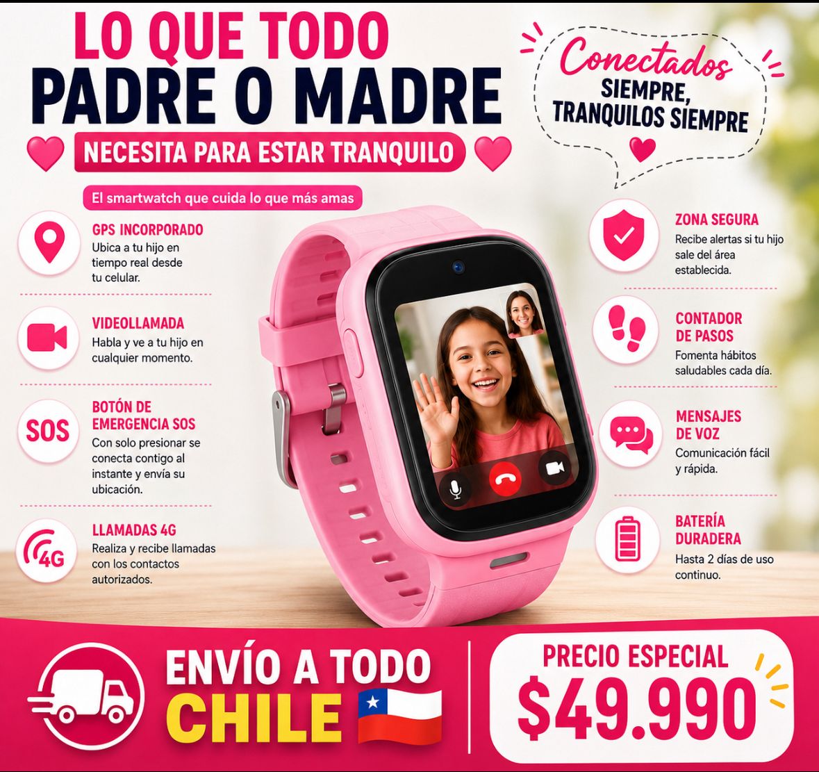 👧⌚ RELOJ INTELIGENTE 4G PARA NIÑOS – GPS + VIDEOLLAMADA 📍📹
